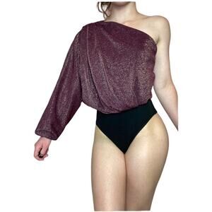 WAYF sparkly plum gold bodysuit! New with tags! No size. Best fit, size s